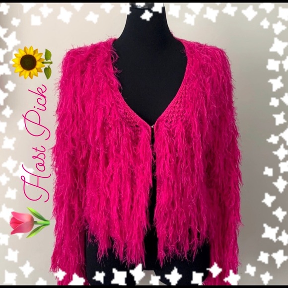 WOW couture Sweaters - Wow Couture Hot Pink Shaggy Sweater